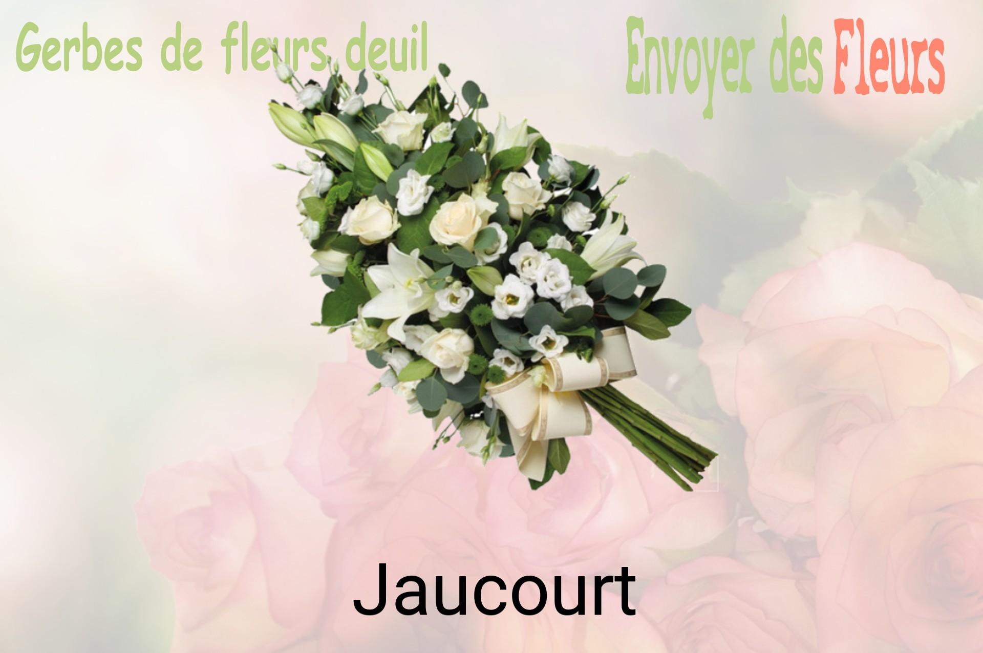 Gerbe de fleurs de deuil livrée à Jaucourt